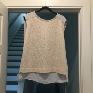 Blouse with Sheer Back & Jeweled Accents